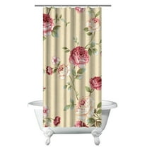 Waterproof Pioneer Shower Curtain 36x72 Inch Polyester Unique Colorful Floral Shower Curtain for Bathroom Hotel Home Decor with 7 Plastic Hooks