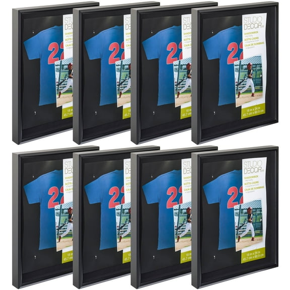 16" x 24" Black Shadow Box by Studio Decor - Memory Box Display Case for Keepsakes - Mementos - Memorabilia - Bulk 8 Pack