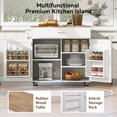 thumbnail image 2 of Rolling Kitchen Island Cart with Wheels, Internal Storage Bracket, Drawer and Rubber Wood Top, Movable Utility Trolley Rolling Cart, 2 of 8