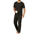 thumbnail image 3 of New men's pajama set featuring short-sleeved long pants, comfortable and casual round-neck design, suitable for wearing outside as well. Ideal for home wear., 3 of 6