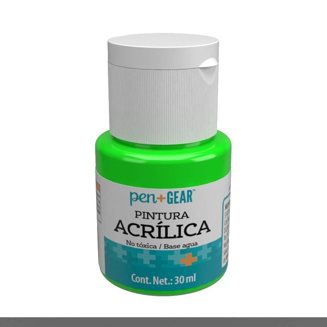 Pintura Escolar Pen+Gear Acrílica Colores Neón 30 ml Verde