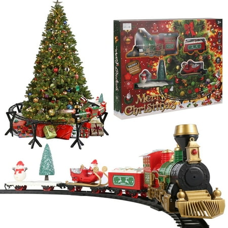 UPC: 8903984001440 | Christmas Train Set 36 pcs for Under The Tree with Lights and Sounds Santa Clause Train Set