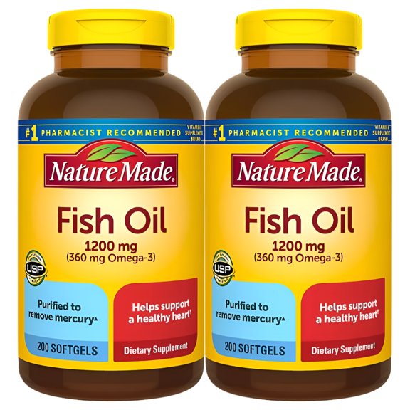 Nature Made Fish Oil 1200 Mg., 400 Softgels With EPA and DHA | 720 mg Omega-3 Per Serving | 200 Serving