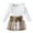 White, variant on Toddler Baby Girls Sweater Mini Skirt Outfit Kids Long Sleeve Ribbed Tops Bowknot Elastic Waist Short Dress Clothes Sets
