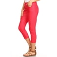 thumbnail image 2 of Women's Cotton Blend Capri Jeggings Stretchy Skinny Pants Jeans Leggings, 2 of 3