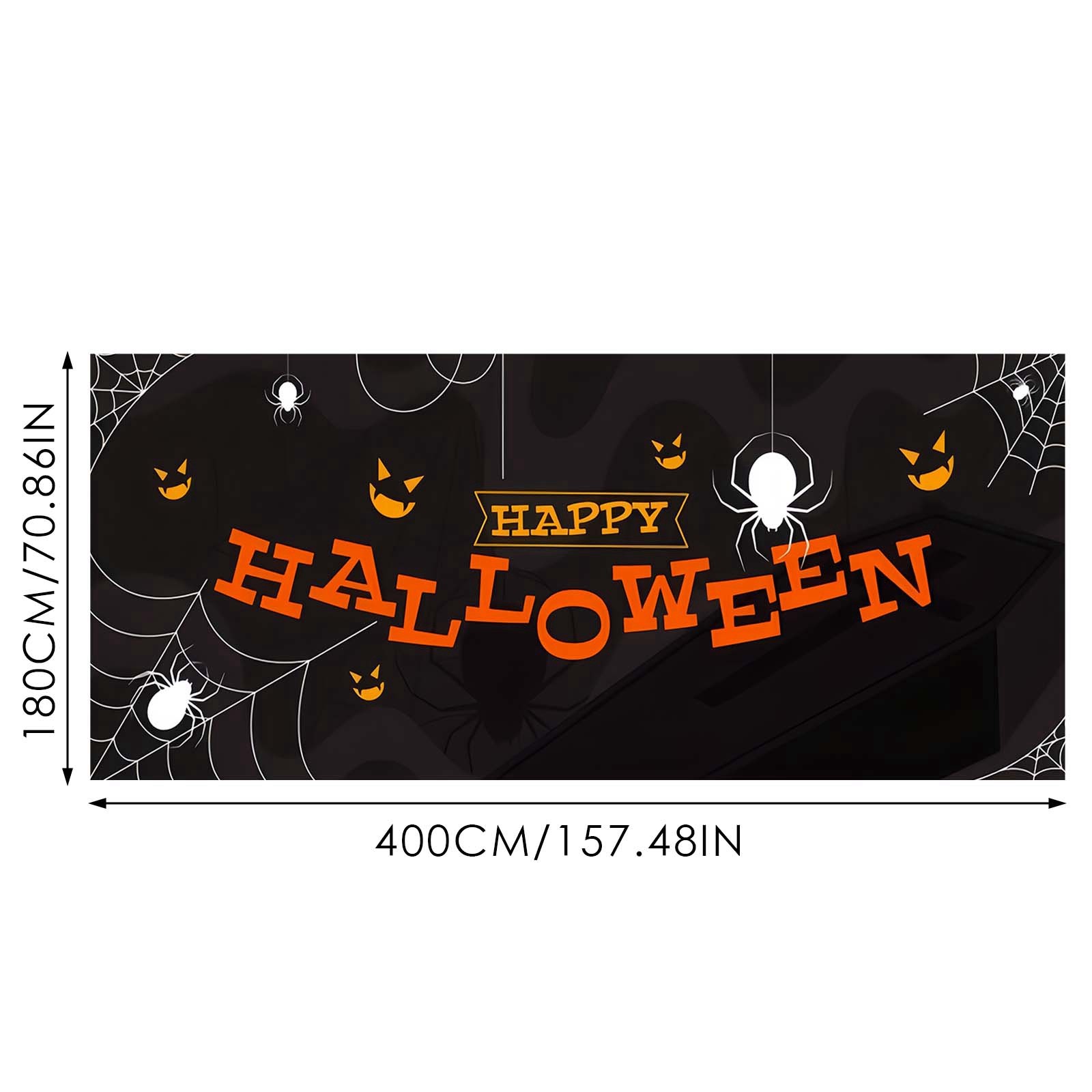 Theme Fabric Logo Poster Banner Background Hanging Pumpkin Bat Moon ...