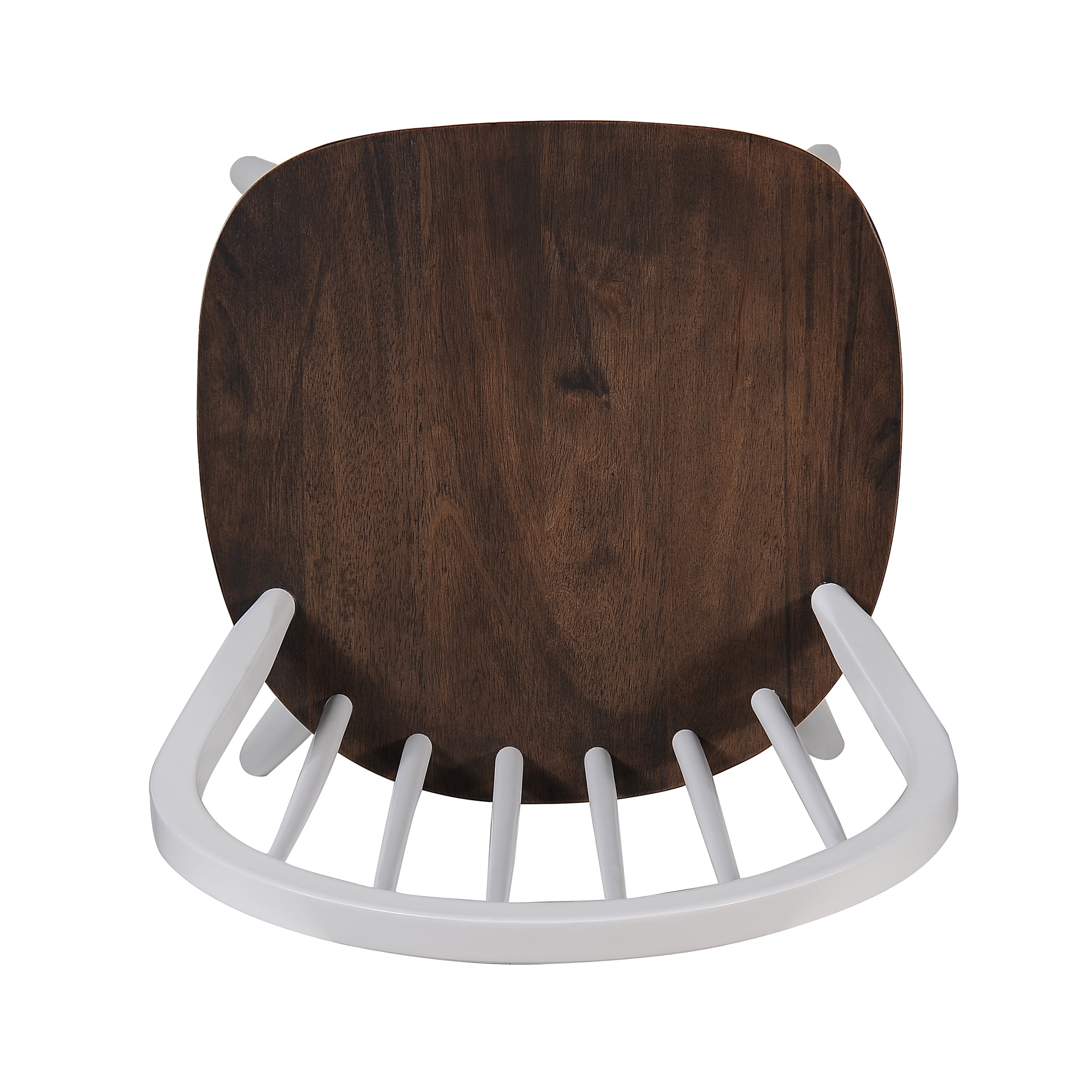 Noble House Conrad Farmhouse Rubberwood Dining Chairs, Set of 2, Brown, White