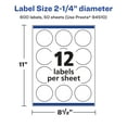 thumbnail image 6 of Avery Glossy Clear Round Labels, 2.25" Diameter, 600 Labels, 6 of 9