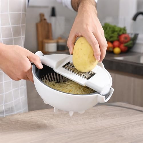 9 In 1 Multifunctional Vegetable Cutter With Drain Basket For Slicing Shredding Vegetable Fruit Chopping Grating