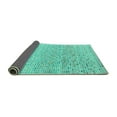 thumbnail image 2 of Ahgly Company Indoor Round Abstract Turquoise Blue Modern Area Rugs, 4' Round, 2 of 4