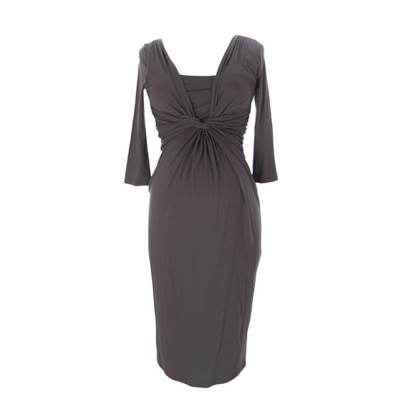 9FASHION Maternity Women's Gilda Empire Waist Dress, Small, Slate