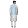 thumbnail image 3 of Atasi Ethnic Dupion Silk Kurta Pyajama Set With Printed Nehru Jacket For Mens, 3 of 3