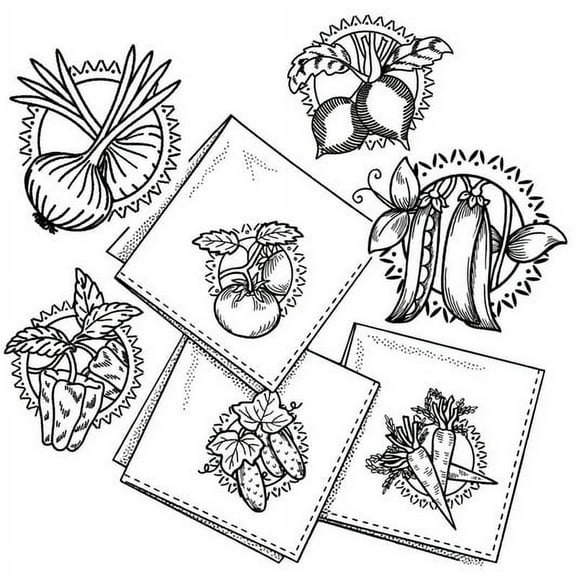 Aunt Martha's #3286 Eight Colorful Vegetable Motifs