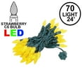 thumbnail image 2 of Novelty Lights 70 Light C6 LED Christmas Mini Light Set, Commercial Grade Outdoor String Lights, Yellow, Green Wire, 24 Feet, 2 of 8