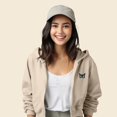 thumbnail image 4 of Dalix Butterfly Embroidered Fleece Cropped Zip Hoodie Cold Fall Winter Womens in Tan M Medium, 4 of 5