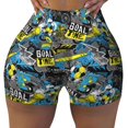 thumbnail image 2 of Picia Goal Time Printed Workout Shorts for Women Seamless Scrunch Butt Lifting High Waisted Yoga Gym Booty Running Moisture-wicking Short Pants-XX-Large, 2 of 9