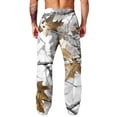 thumbnail image 7 of LTTVQM Leaf Print Camouflage Full Length Pants for Men 2026 Scenic Realtree Camo Stretch Elastic Waist Big Side Storage Pockets Daily Wide Leg Pants Light Gray 3XL, 7 of 7