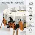 thumbnail image 6 of Halloween Tablecloth 60 Inch Festival Decoration Pumpkin Skull Round Table Cover Anti-Wrinkle Waterproof Wipeable Tablecover for Kitchen Home Dining Party Decor, 6 of 6