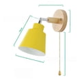 thumbnail image 2 of Lámpara de pared de noche moderna y sencilla con diseño de macarrón, interruptor de cremallera de madera, lámparas de pared decorativas de fondo nórdico para comedor y sala de estar, 2 of 5