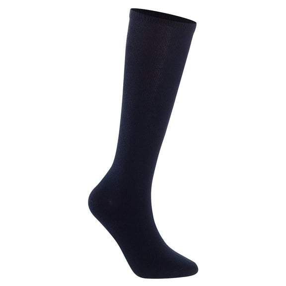 Lian LifeStyle Children's 4 Pairs Knee Length Cotton Socks, Size 5Y-15Y, Navy