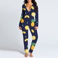 thumbnail image 4 of BONIXOOM Womens Pajamas Thanksgiving Pajamas Sleepwear Flap Long Sleeve Sleep Tops Printed Black M, 4 of 5