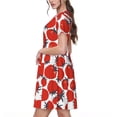 thumbnail image 2 of Balery Hand Drawn Tomatoes Pattern Womens Dresses Loose Short sleeve Sundresses Swimsuit Coverup 2025 Summer Casual Dress for Women - A-Line Swing Dress, 2 of 6