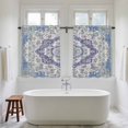 thumbnail image 4 of Blue Purple Boho Kitchen Curtains 54 Inch Length, Vintage Abstract Floral Ethnic Tribe Tiers Curtains for Bathroom Bedroom Cafe, Light Filtering Small Window Treatment Short Drapes 2 Panels 42"Wx54"L, 4 of 8