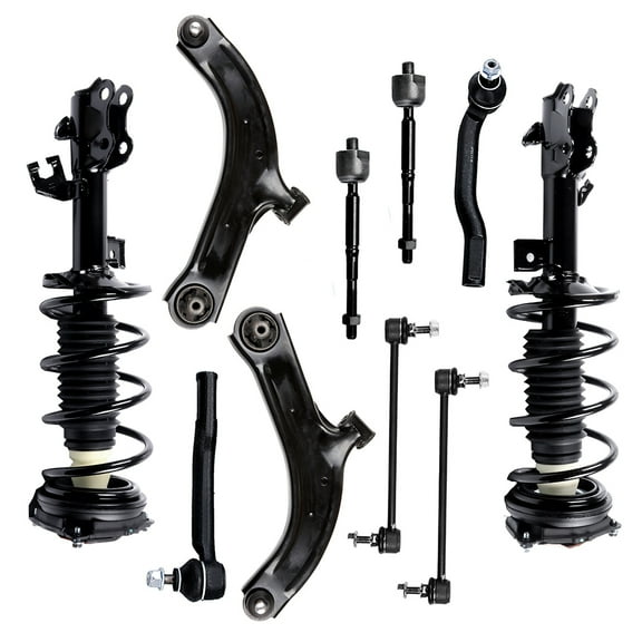 SCITOO Front Strut Spring Assembly Control Arm and Ball Joint Assembly Stabilizer Bar Link Tie Rod End Fit for 2007 2008 2009 2010 2011 2012 for Nissan Versa
