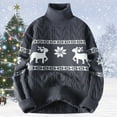 thumbnail image 2 of Christmas Sweaters for Women Winter High Neck Sweater Coat With Festive Deer Design Casual Knit Pullover Large Size Base Layer 2023 Warm Outerwear For Christmas Sweaters, 2 of 3