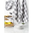 thumbnail image 2 of DII Buffalo Check Oven Mitt Set 2 Piece Gray & White 13x6", 2 of 4