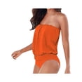 thumbnail image 3 of 2026 New Women's One Piece Swimsuits Tummy Control -Slimming Bathing Suit Neon 1 Piece Beach Outfit Sexy Sport Swim Suits, Fashion Women Tube Top Off Shoulder Bikini Sexy Swimsuit (Orange, Medium), 3 of 6
