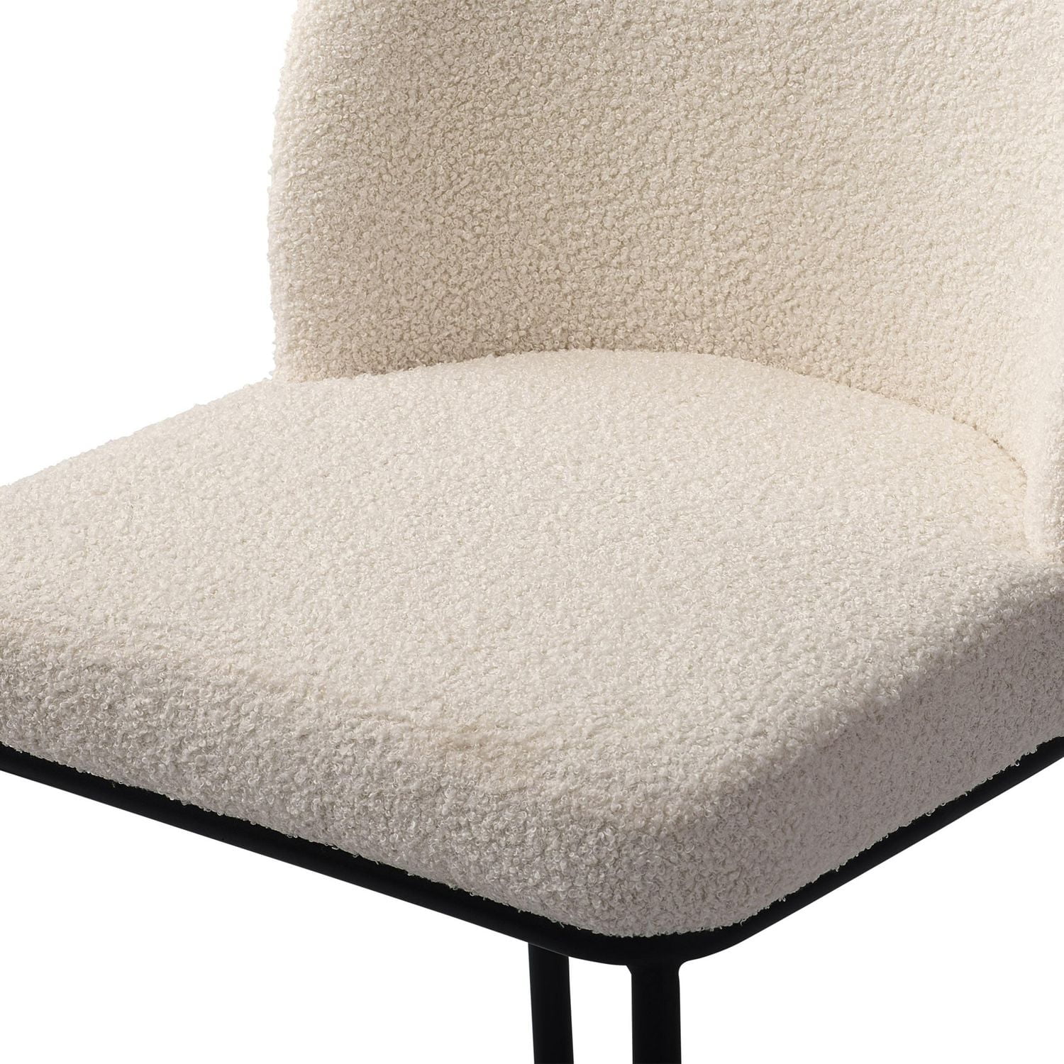 Lot de 2 tabourets de bar d'intérieur modernes et rembourrés en tissu bouclé de luxe Addison de CorLiving