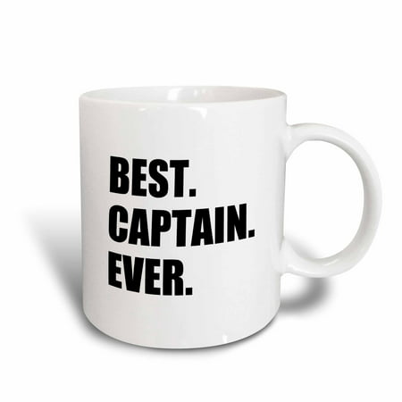 3dRose Best Captain Ever. for ship boat sailing army police starship captains, Ceramic Mug,