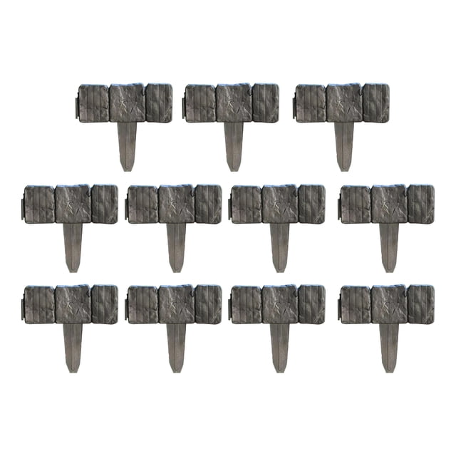 Plastic Garden Border Edging – 10pcs Interlocking Flower Bed Border for Landscaping, Flexible No Dig Edging for Lawn, Tree Rings, and Planters, Durable Fade Resistant Plastic Fencing for Yard