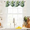 thumbnail image 4 of Tie Up Valances for Windows, Palm Leaves Adjustable Valance Curtains Window Treatment for Living Room/Bedroom, Simple Summer Botanical Tropical Plants Rod Pocket Kitchen Curtains & Drapes 60x18 Inch, 4 of 9