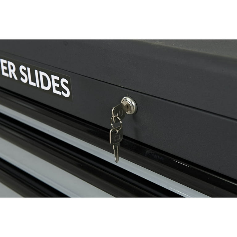 26 in. 4-Drawer Top Chest in Black/Silver 26 in. 4-Drawer Top Chest in Black/Silver