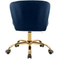 thumbnail image 6 of Meridian Furniture Finley Swivel Adjustable Navy Velvet and Gold Office Chair, 6 of 7