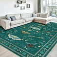thumbnail image 6 of Geetinfly 9*12FT Area Rugs 1150Gsm 100% Polyester Rug 350Gsm Velvet Weight Pearl Velvet Washed Back Folding Simulation Printed Carpet Xm-Modern-Ecological Paradise Green tone, 6 of 8