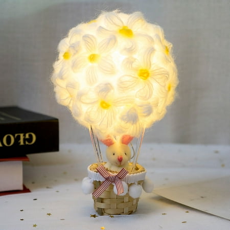 

TureClos Hot Air Balloon Night Light Handmade Table Desk Lamp Decorative Light With Rattan Basket For Home Lighting Decoration