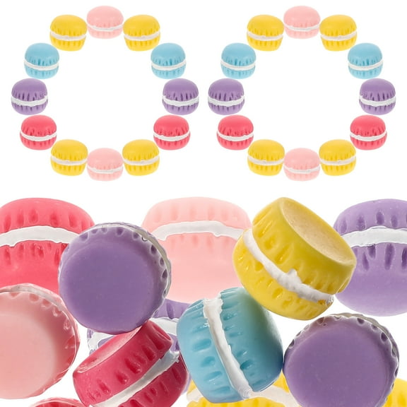 30pcs Mini Resin Macaron Charm Scrapbooking Jewelry Making Flatback Macaron Decor