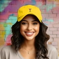 thumbnail image 3 of Dalix Cosmo Embroidered Cap Cotton Cosmopolitan Baseball Cute Cool Dad Hat Womens in Gold, 3 of 5