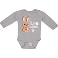 thumbnail image 3 of Inktastic My 1st Easter with Cute Brown Bunny and Easter Eggs Boys or Girls Long Sleeve Baby Bodysuit, 3 of 5