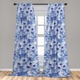 thumbnail image 2 of Floral Design Window Curtains, Winter Feels Daisy and Blooming Roses Pattern with Leaves Print, Lightweight Decor 2-Panel Set with Rod Pocket, Pair of - 28"x63", Ceil Blue Dark Lavender, by Ambesonne, 2 of 3