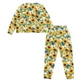 thumbnail image 6 of FOR U DESIGNS Sunflower Butterfly Women's Drawstring Pajamas Set Sleepwear Long Sleeve Crew Tops 2 Piece Size 2XL Nightwear Long Pants with Pockets for Women Winter, 6 of 6