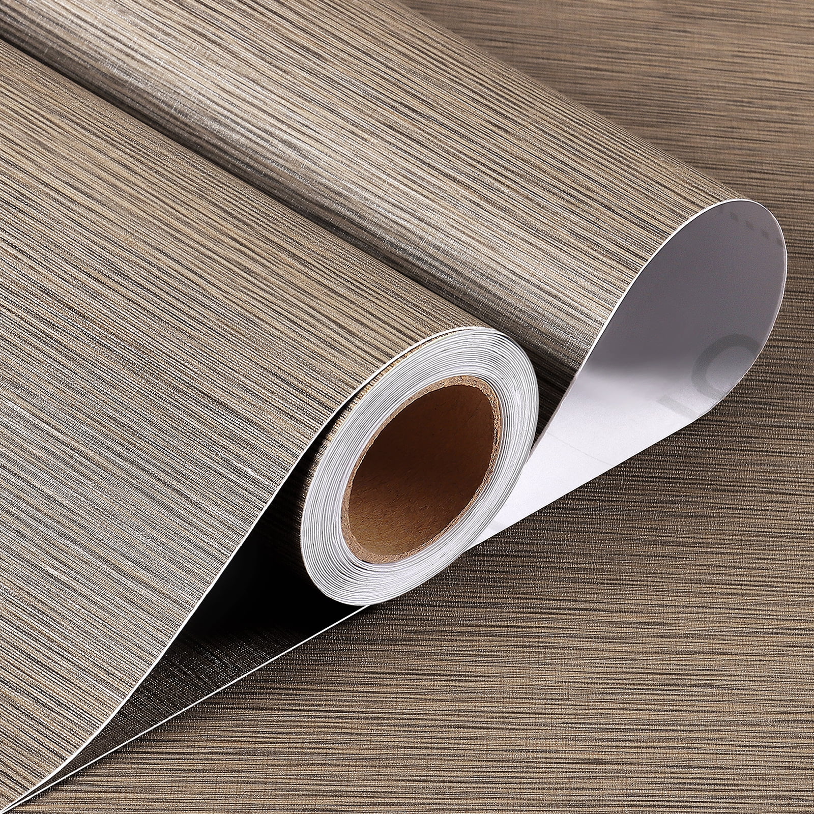 Stickyart 24"x160" Grasscloth Peel and Stick Wallpaper Tan Brown Solid