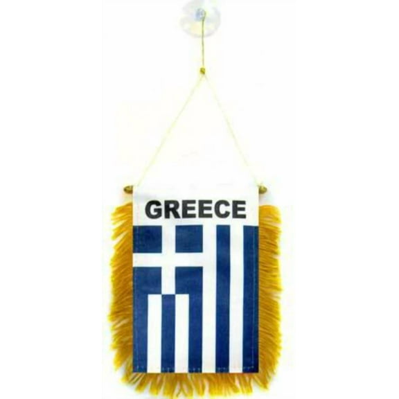 Wholesale Lot 3 Greece Mini Flag 4"X6" Window Banner W/ Suction Cup