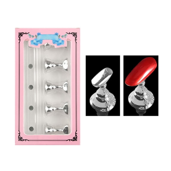 Nail Practice Stand, Silver - Nail Practice Display Stand with Clay, Color Card Holder for Nail Art Training, Nail Tools Easter Mother'S Day Nail Makeup Organizers