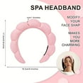 thumbnail image 3 of BLSCODE Sponge Spa Headband for Washing Face Terry Cloth Bubble Soft Hair Band Non-Slip Puffy Head Band for Women Girls Cute Headwear Accessories Skincare Makeup Removal Shower Pink, 3 of 7