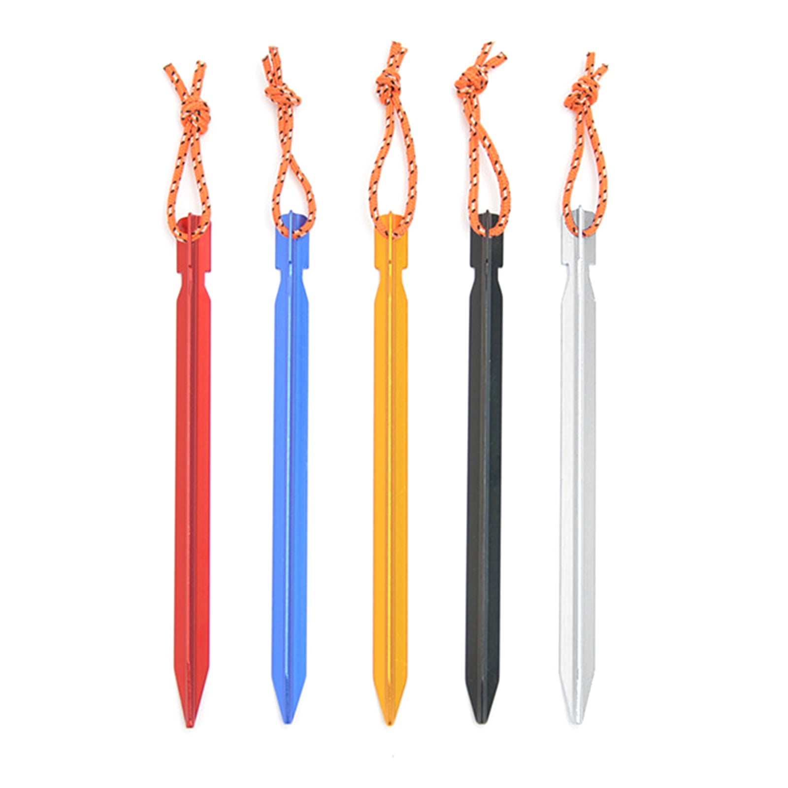 Camping Accessories Lightweight Aluminum Tent Stakes &Stakes Hammer &Nylon Guyline Rope &Remover for Easy Camping