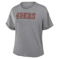 thumbnail image 2 of Women's Fanatics Heather Gray San Francisco 49ers Swing Pass Tri-Blend Boxy T-Shirt, 2 of 7